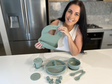 Load image into Gallery viewer, Silicone Feeding Set (Suction Cup Base) - Dusty Rose - Bonus Baby Led Weaning Cutlery Set